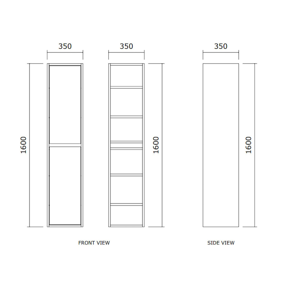 Kolomkast BWS Riga 160 cm Grafiet