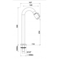 Toiletkraan XL Wiesbaden Victoria 1/2 Geborsteld Brons Koper