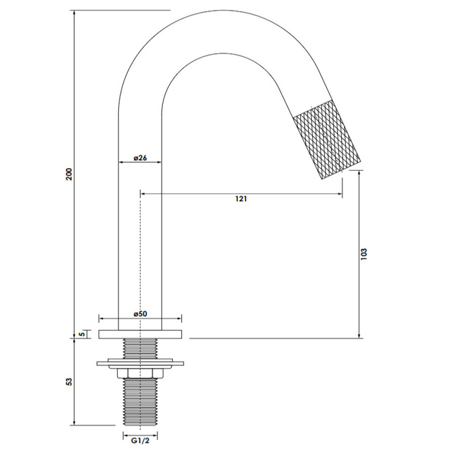 Opbouw Fonteinkraan Brauer Black Carving Edition Met Gebogen Uitloop Mat Zwart
