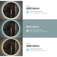 Spiegel Gliss Design Lumin Rechthoekig 140 x 70 cm Incl. Spiegelverwarming, Scheerspiegel en Indirect LED-verlichting Rondom