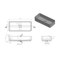 Arcqua Case Opbouw Waskom Rechthoek 60x26 Mat Quartz Grijs