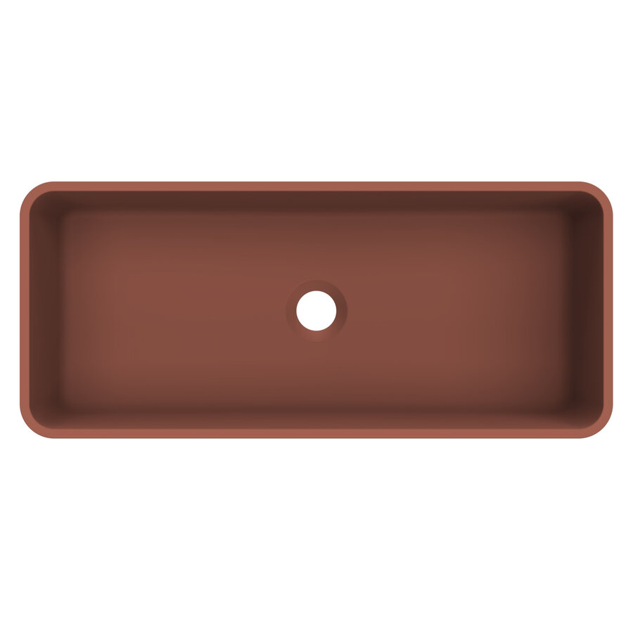 Arcqua Case Opbouw Waskom Rechthoek 60x26 Mat Terracotta