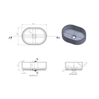 Arcqua Case Opbouw Waskom Ovaal 40x28 Mat Beton