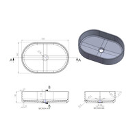 Arcqua Case Opbouw Waskom Ovaal 55x36 Mat Quartz Grijs