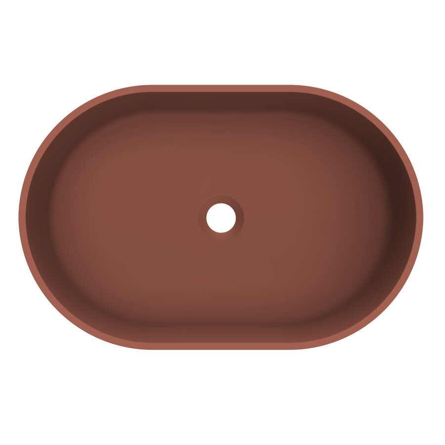 Arcqua Case Opbouw Waskom Ovaal 55x36 Mat Terracotta