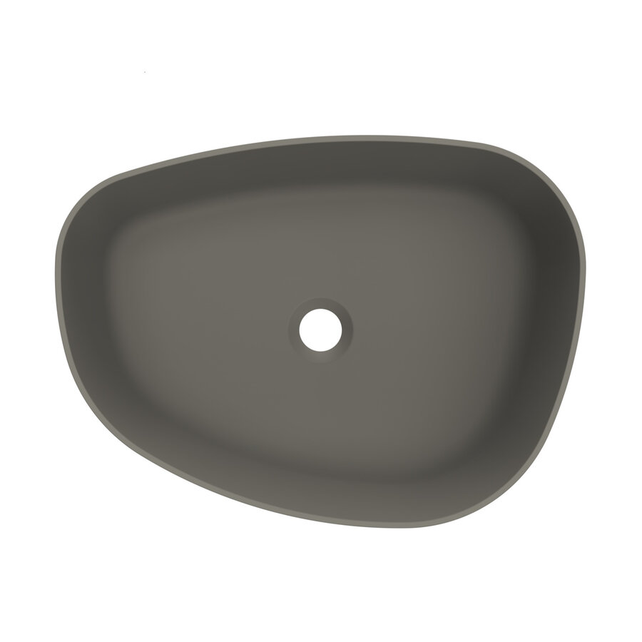 Arcqua Rocker Opbouw Waskom Organisch R 50x37 Mat Quartz Grijs