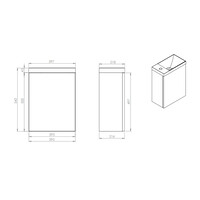 Fonteinkast Nebraska Oak Arcqua Luna 40x55x28 cm Incl. Fontein Mat Zwart Zonder Overloop