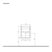 Fonteinkast Nebraska Oak Arcqua Luna 40x55x28 cm Incl. Fontein Mat Wit Met Overloop