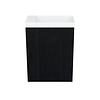 Fonteinkast Black Oak Arcqua Luna 40x55x28 cm Incl. Fontein Mat Wit Zonder Overloop