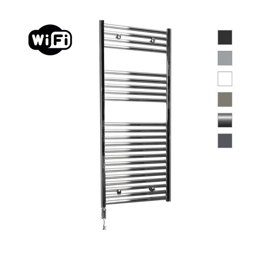 Elektrische Radiator Sanicare HWV Met Wifi 111,8x45 cm Chroom 435W Met Thermostaat Chroom Linksonder 