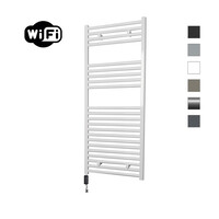 Elektrische Radiator Sanicare HWV Met Wifi 111,8x45 cm Wit 596W Met Thermostaat Zwart Linksonder