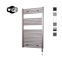 Elektrische Radiator Sanicare HWV Met Wifi 111,8x60 cm Inox Look 730W Met Thermostaat Chroom Rechtsonder