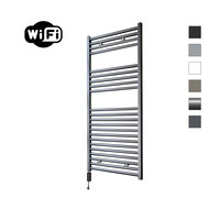Elektrische Radiator Sanicare HWV Met Wifi 111,8x60 cm Gunmetal 730W Met Thermostaat Zwart Linksonder