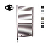 Sanicare Elektrische Radiator Sanicare HWV Met Wifi 111,8x60 cm Inox Look 730W Met Thermostaat Zwart Linksonder