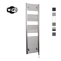Elektrische Radiator Sanicare HWV Met Wifi 172x45 cm Inox Look 920W Met Thermostaat Chroom Linksonder