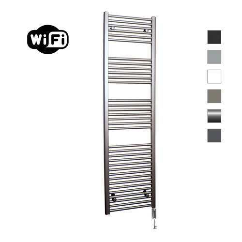 Elektrische Radiator Sanicare HWV Met Wifi 172x45 cm Inox Look 920W Met Thermostaat Chroom Linksonder 