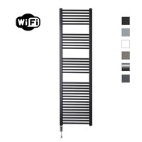 Elektrische Radiator Sanicare HWV Met Wifi 172x45 cm Mat Zwart 920W Met Thermostaat Chroom Linksonder