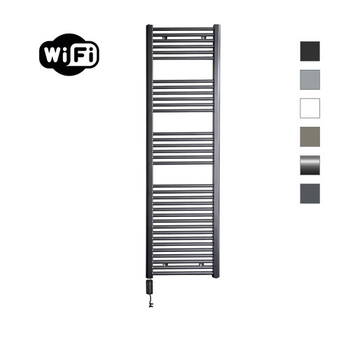 Elektrische Radiator Sanicare HWV Met Wifi 172x45 cm Gunmetal 920W Met Thermostaat Zwart Linksonder 