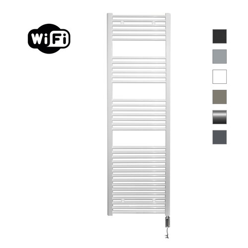 Elektrische Radiator Sanicare HWV Met Wifi 172x60 cm Wit 1127W Met Thermostaat Chroom Rechtsonder 