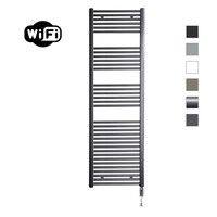 Elektrische Radiator Sanicare HWV Met Wifi 172x60 cm Gunmetal 1127W Met Thermostaat Chroom Rechtsonder
