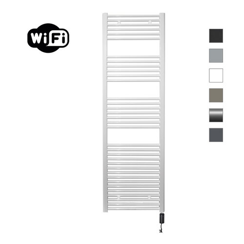 Elektrische Radiator Sanicare HWV Met Wifi 172x60 cm Wit 1127W Met Thermostaat Zwart Rechtsonder 