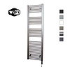 Sanicare Elektrische Radiator Sanicare HWV Met Wifi 172x60 cm Inox Look 1127W Met Thermostaat Zwart Rechtsonder