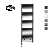 Elektrische Radiator Sanicare HWV Met Wifi 172x60 cm Mat Zwart 1127W Met Thermostaat Zwart Linksonder