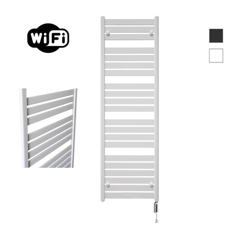 Elektrische Radiator Sanicare HWV - Moda Met Wifi 160x60 cm Mat Wit 1159W Met Thermostaat Wit Rechtsonder 