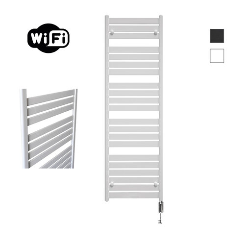 Elektrische Radiator Sanicare HWV - Moda Met Wifi 160x60 cm Mat Wit 1159W Met Thermostaat Chroom Rechtsonder 