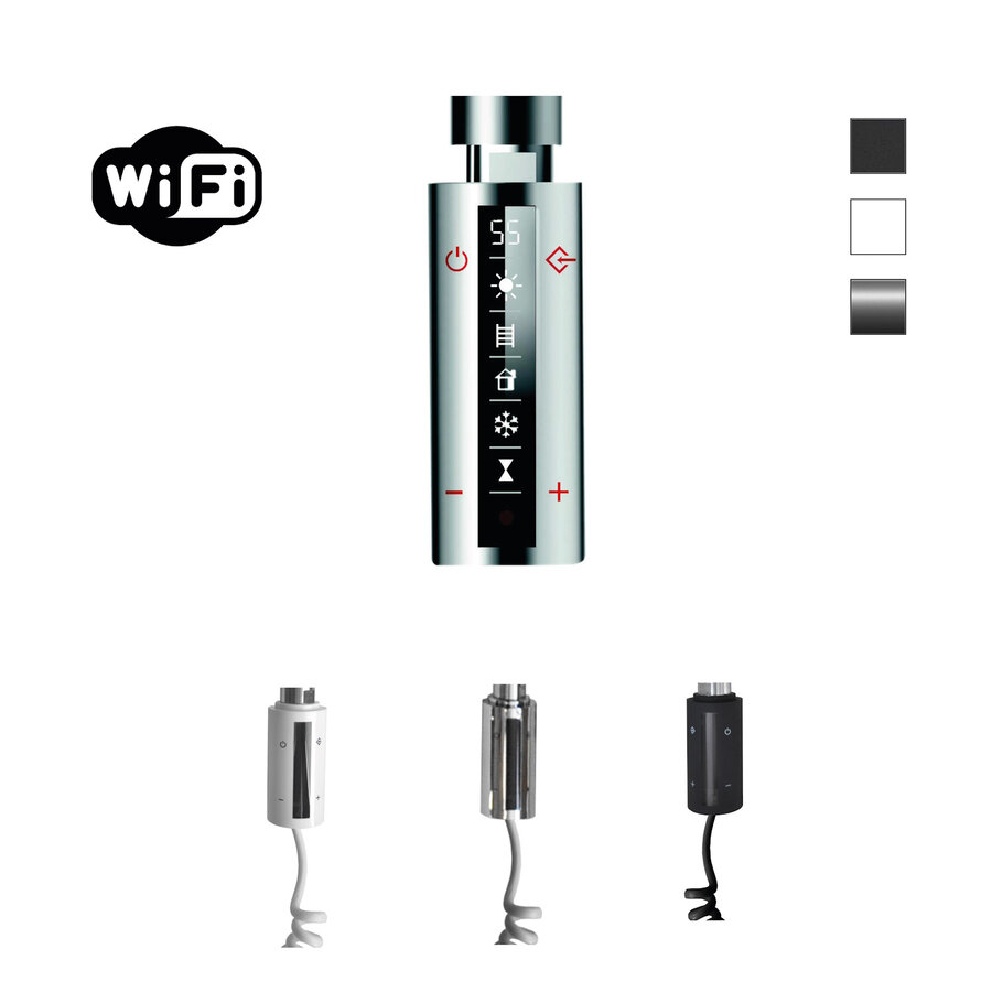 Elektrische Radiator Sanicare HWV - Moda Met Wifi 160x60 cm Mat Wit 1159W Met Thermostaat Chroom Rechtsonder