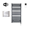 Sanicare Elektrische Radiator Sanicare HWV - Moda Met Wifi 120x60 cm Mat Zwart 876W Met Thermostaat Chroom Rechtsonder