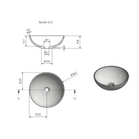 Waskom Zenon Florida 38x38 cm Negro