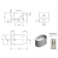 Waskom Zenon Guadiana 50x30 cm Glacier White
