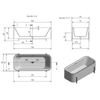 Vrijstaand Ligbad Zenon Aura 75x170 cm Moka
