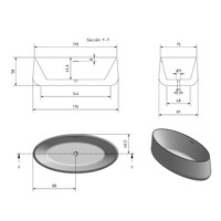 Vrijstaand Ligbad Zenon Elipse 176x81 cm Moka