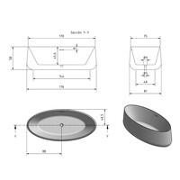 Vrijstaand Ligbad Zenon Elipse 176x81 cm Natural