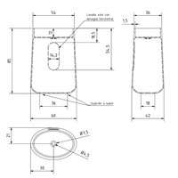 Vrijstaande Waskom Zenon Elipse 60x42 cm Moka