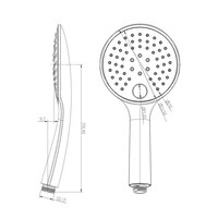 Handdouche BWS Cole 3 Standen Kunststof Mat Zwart