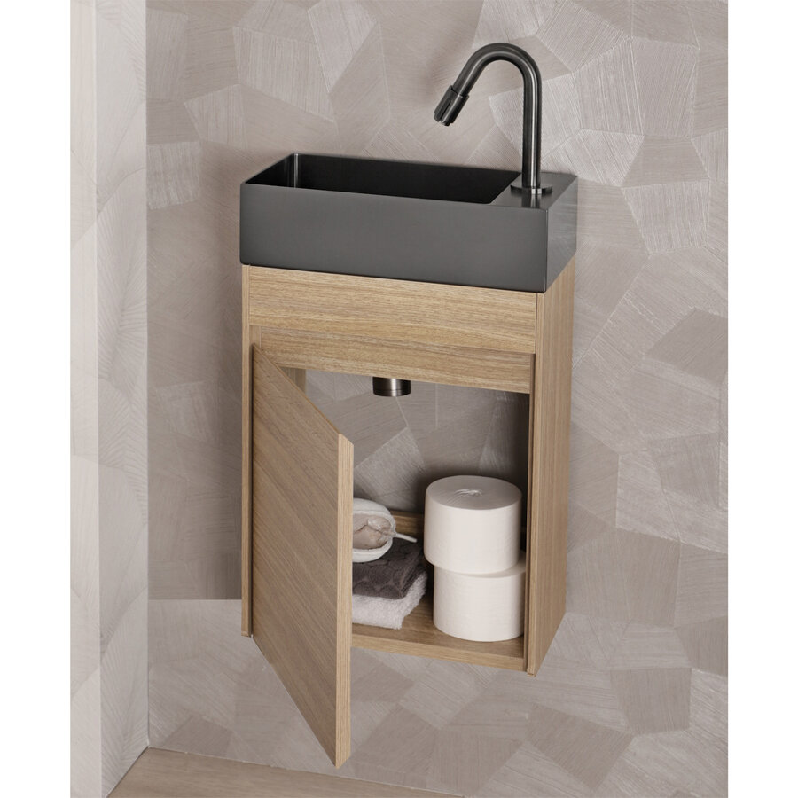 Fonteinkast Differenz Hura L Links/Rechts 40 cm Eiken