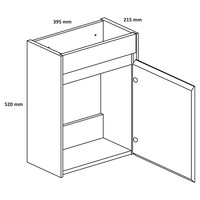 Fonteinkast Differenz Hura L Links/Rechts 40 cm Wit
