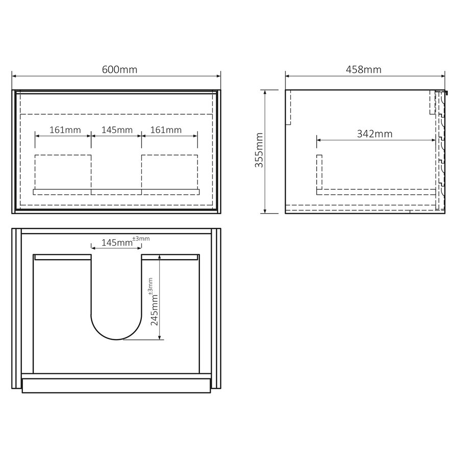 Meubelset Differnz Elin 60 cm Eiken/Taupe