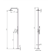Buitendouche vrijstaand Fortifura Outdoor Deluxe Regendouche Met Handdouche Geborsteld Koper