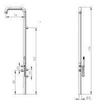 Buitendouche Fortifura Outdoor Original Wandmodel Met Handdouche Geborsteld Messing