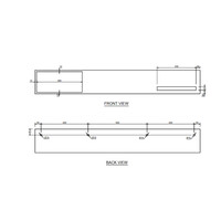 Wastafel Ideavit Solidbliss 140x40x20 cm Solid Surface 1 Opberg Vak Mat Wit
