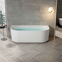 Half Vrijstaand Bad BWS Evi Met Ribbel 170x80x58 cm Mat Wit