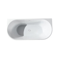 Half Vrijstaand Bad BWS Evi Met Ribbel 170x80x58 cm Mat Wit
