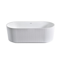 Vrijstaand Bad BWS Evi Met Ribbel Strepen 170x80x58 cm Mat Wit