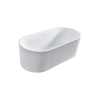 Vrijstaand Bad BWS Evi Met Ribbel Strepen 170x80x58 cm Mat Wit