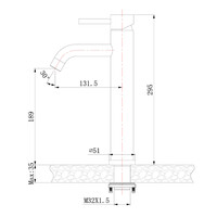 Wastafelkraan Hoog Wiesbaden Cain Met Coldstart 304 RVS