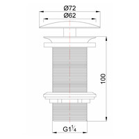 Open Afvoerplug BWS Karsten Verlengd 5/4" Mat Wit